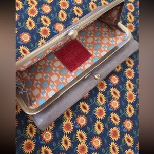 HOBO Grey Leather Wallet